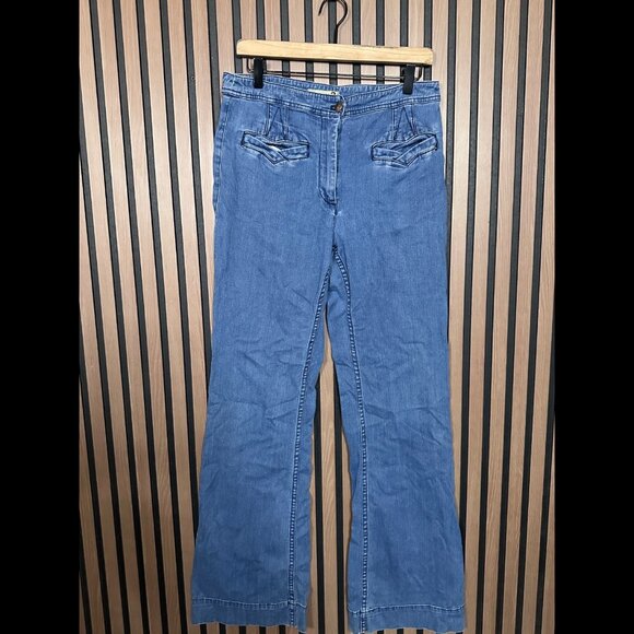 Liefsdottir Jeans 30 Womens Blue Bootcut High Rise Denim Front Pocket - Picture 1 of 8